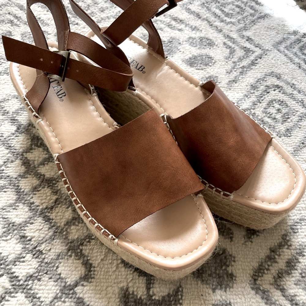 JUSTFAB platform espadrille sandals
